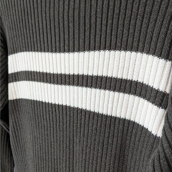 Aeropostale Y2K Brown & Cream Striped Ribbed Knit Long Sleeve Sweater Size Small - Picture 3 of 8